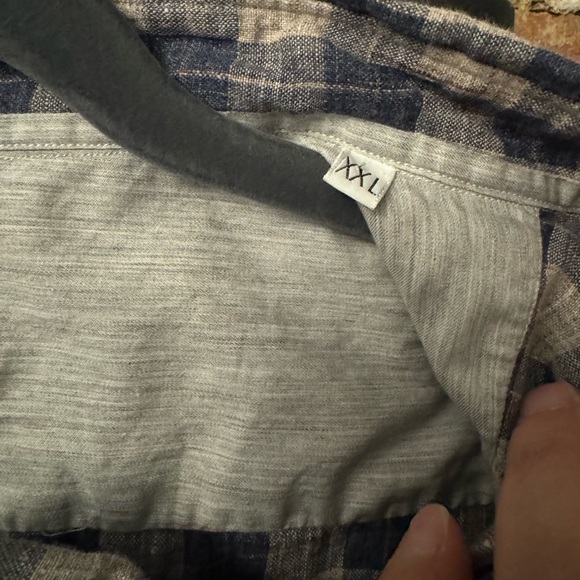 Eleventy Platinum Grey/L Blue/D Blue XXL Button Down Long Sleeve Plaid Shirt - Picture 5 of 11